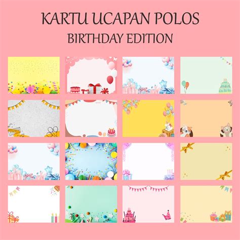 Jual Pcs Kartu Ucapan Polos Olshop Birthday Edition Blank Card