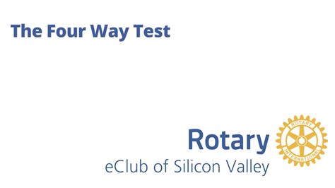 Rotarys Four Way Test Youtube