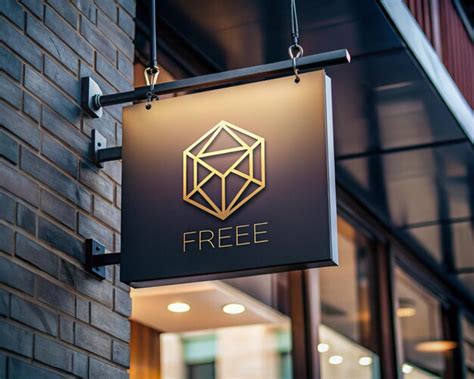 Hanging Sign Company Logo Mockup Premium Ai Generated Image
