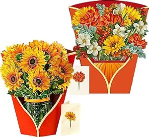 Amazon FreshCut Paper Pop Up Cards Sunflowers Pumpkin Harvest