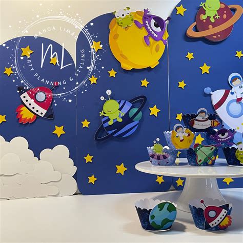 Kit festa Astronauta Decorações de Festas Personalizadas Manga