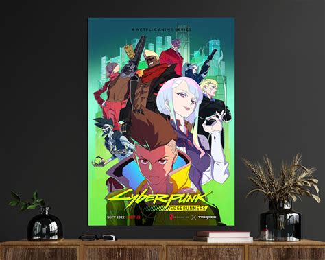 Cyberpunk Edgerunners Poster Canvas Wall Art Rolled Canvas Etsy