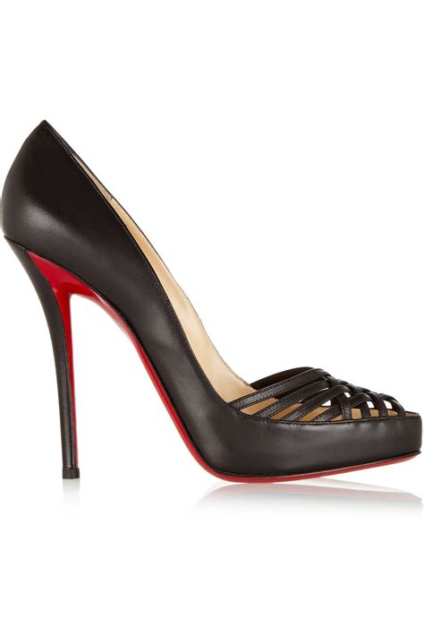 Lyst Christian Louboutin Luciana 120 Cutout Leather Pumps In Black