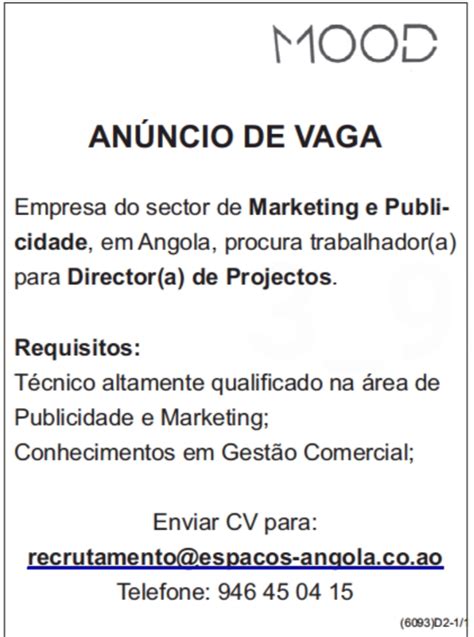 vaga  directora de projectos empregos yoyota