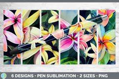 Plumerias Pen Wraps Epoxy Sublimation Bundle