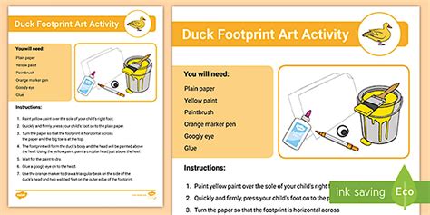 Duck Footprint Art Activity Teacher Made Twinkl