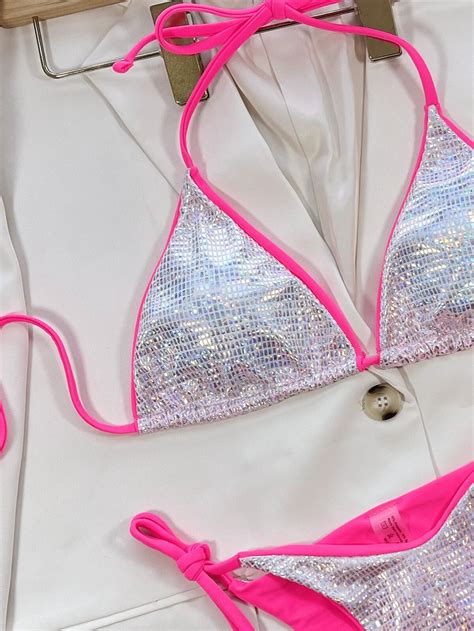 SeXy Mini Micro Neckholder Triangel Brazilien Slip String Panty Bikini Glänzend eBay de