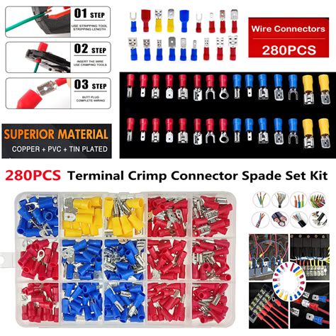 Pcs Assorted Electrical Wire Terminals Crimp Connectors Spade