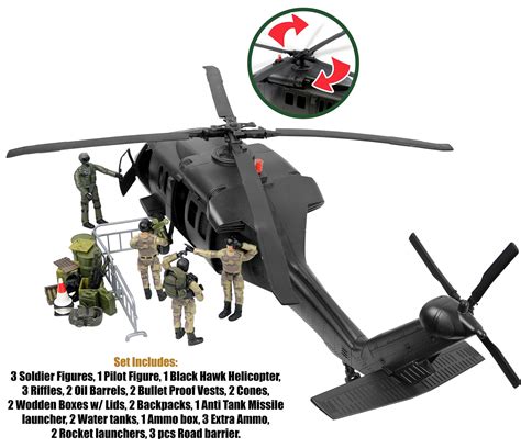 Click N Play Toy Helicopter Army Helicopter Toy Black Hawk Attack