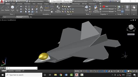 Autocad Aircraft Design F22 Raptor Autocad 3d Youtube