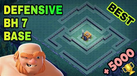 BUILDER HALL 7 BEST DEFENSIVE BASE LAYOUT WITH REPLAY PROOF COC BH 7