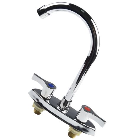 Brass Double Hole Handle Kitchen Faucet Rotary Hot And Cold Basin Sink Mixer Tap Walmart