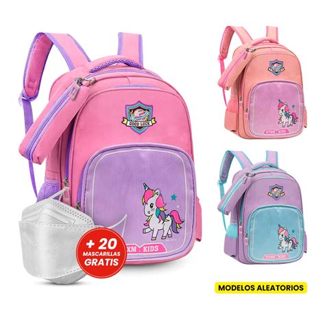 Ripley MOCHILA PARA NIÑAS KAWAII 3 CIERRES CARTUCHERA MODELOS