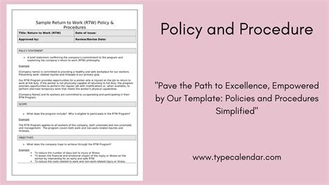 Free Printable Policy And Procedure Templates [word Pdf] 51 Off