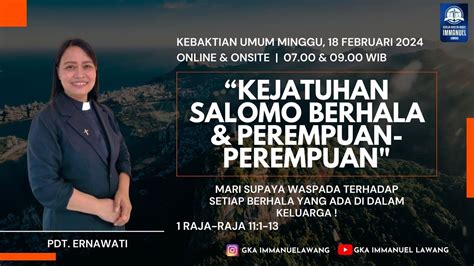 Ibadah Online GKA Immanuel Lawang Minggu 18 Februari 2024 YouTube