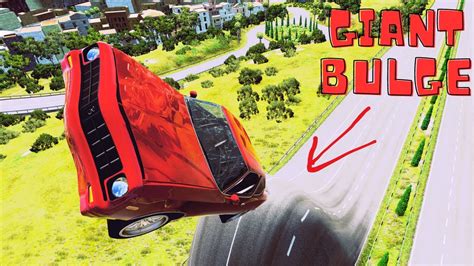 Cars VS Giant Bulge 1 BeamNG Drive YouTube