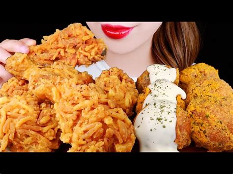 Asmr Potato Fired Chicken Cheese Balls Bhc 신메뉴 포테킹 치킨 뿌링치즈볼 먹방 Eating