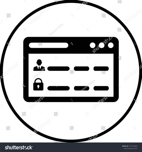 Browser Web Page Icon Black Graphics Stock Vector Royalty Free