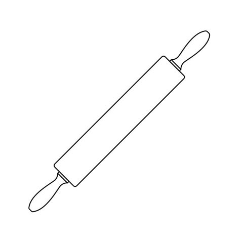 Rolling Pin Outline Icon Illustration on White Background 27886303 ...