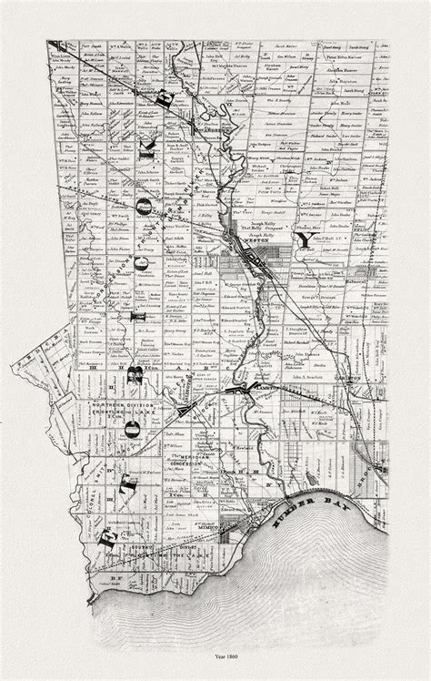 Tremaine S Map Of Etobicoke 1860 Map On Heavy Cotton Canvas 22x27 Approx Etsy