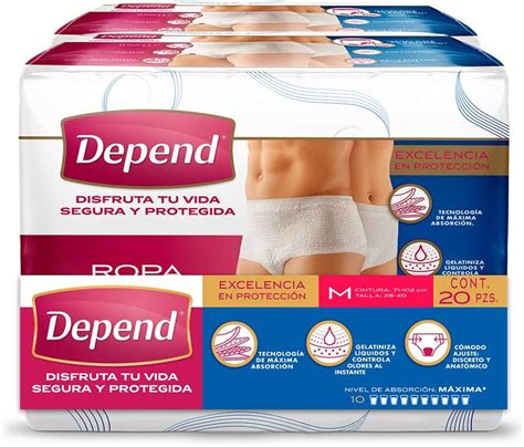 Depend Ropa Interior Unisex Para Incontinencia Talla Mediana 20