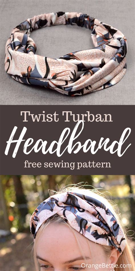 Twist turban headband free sewing pattern – Artofit