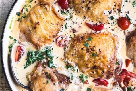 Creamy Tuscan Chicken Thighs Best Chicken Thigh Recipe