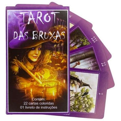 Baralho Tarot das Bruxas Roxo Deck 22 Cartas Oráculo META ATACADO