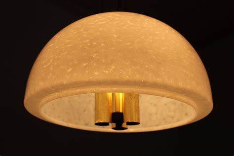 Deckenlampe Aus Opalglas Messing Von Glash Tte Limburg Er Bei