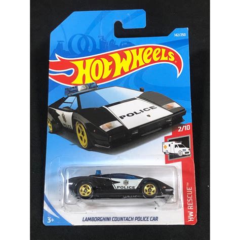 風火輪 hot wheels 藍寶堅尼 Lamborghini countach 警察 police car 普卡 蝦皮購物