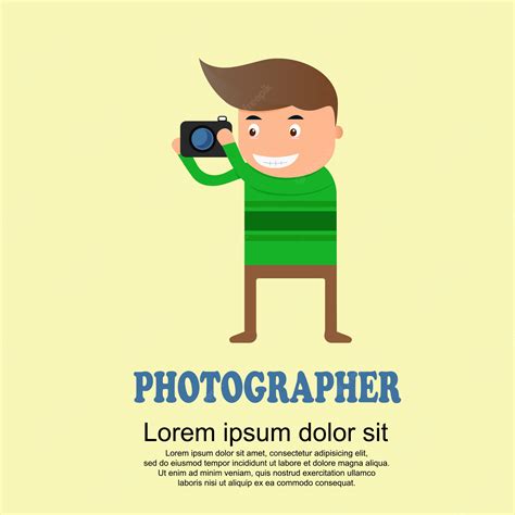 Милый мультфильм, фотограф | Премиум векторы