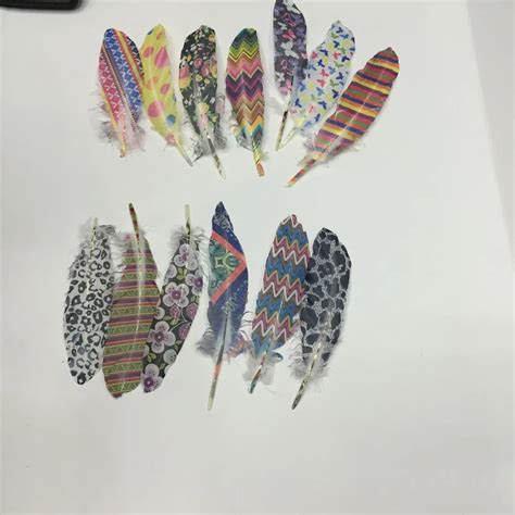 New Goose Feathers,100pcs/lot Beautiful Print Goose Loose feathers,goose craft feathers,13 18cm ...