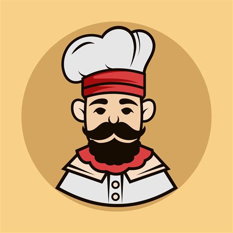 Cartoon Chef logo Mascot n a cooking hat Yummy concept Cooking ...