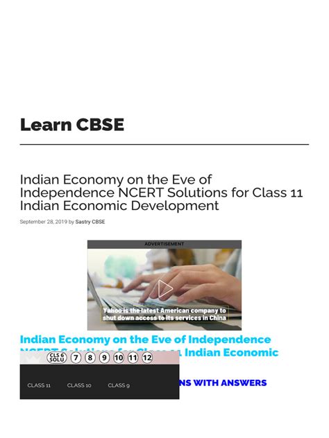 Indian Economy On The Eve Of Independence Ncert Solutions For Class 11