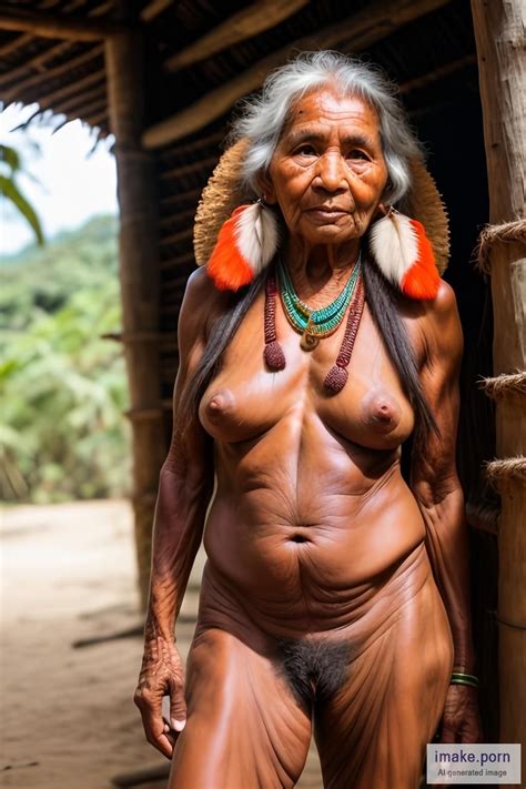 Imake Porn Naked Elderly Indigenous Amazonian Tribal Grandmother With