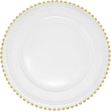 Richland 13 Gold Beaded Glass Charger Plate Set Of 12 Charger Plates