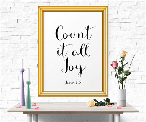 Typography Poster Count It All Joy James 12 Art Print Etsy