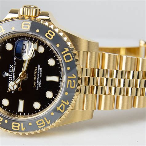 Rolex Oyster Perpetual Gmt Master Ii Kt Yellow Gold Grnr Luxe