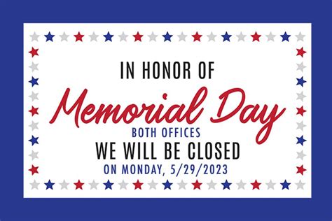 We Will Be Closed For Memorial Day Tottori Allergy And Asthma Associates
