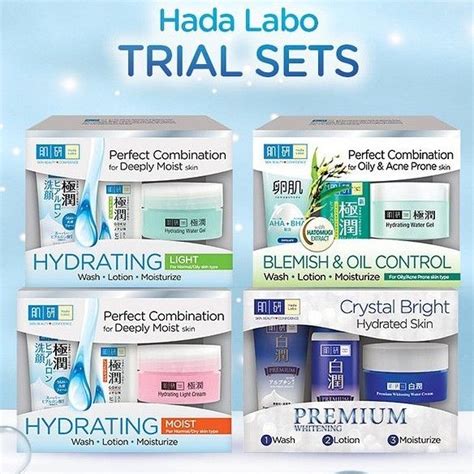 Hada Labo Trial Set Premium Whitening Hydrating Light Or Moist