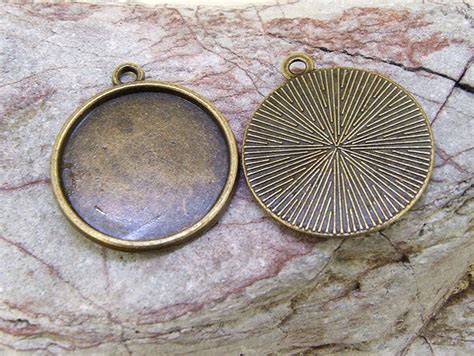 Pcs Q Mm Cabochons Setting Circle Base Antiqued Bronze Etsy