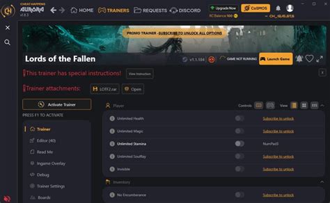 Lords of the Fallen 2023 Trainer [v1.1.598 / CH] - Latest Version