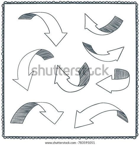 Sketchy Arrow Set Hand Drawn Collection Stock Vector Royalty Free