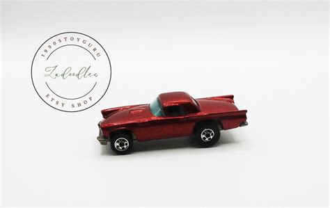 1982 Hot Wheels 57 T Bird 2013 Classic 1957 Ford Thunderbird Replica In Metallic Red Etsy