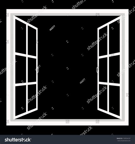 Windows-Wide Open Window Silhouette Vector - 159534197 : Shutterstock