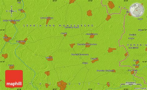 Physical Map of Zrenjanin