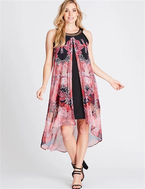 Emb Neck Overlay Dress Rivers Australia