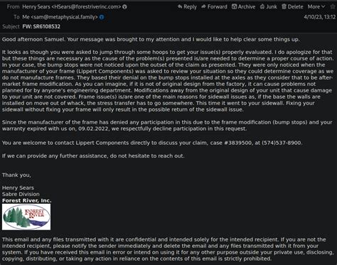 Forest River Fails Denies Responsibility Part Three Metaphysical