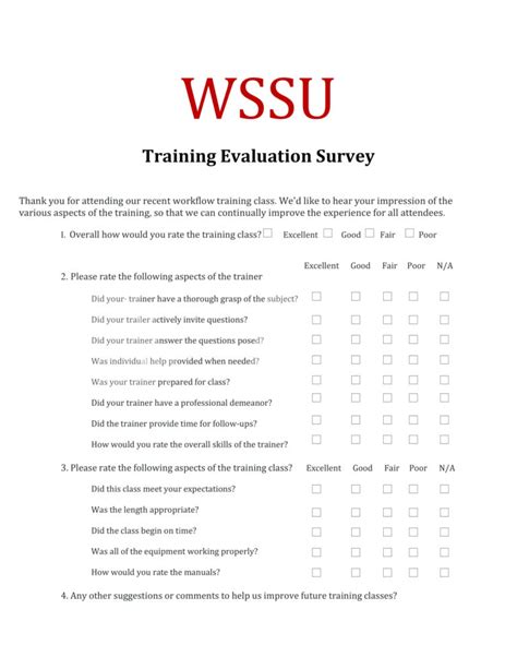 9 Training Evaluation Survey Examples Pdf Word Examples For Training Feedback Report