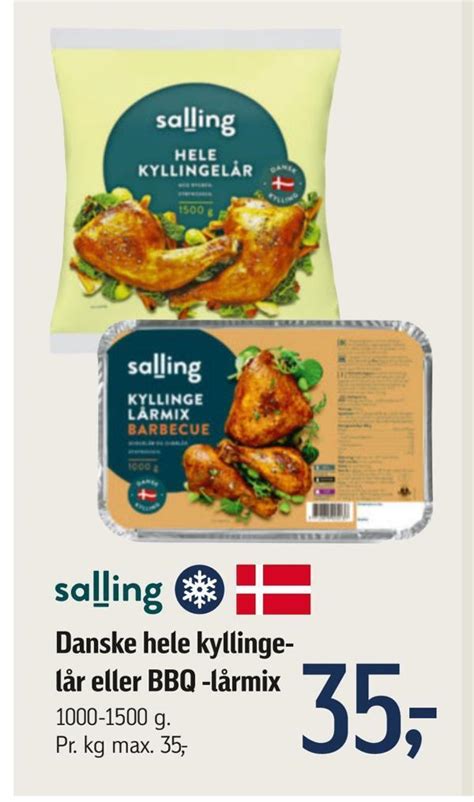 Danske hele kyllinge lår eller bbq lårmix tilbud hos Føtex